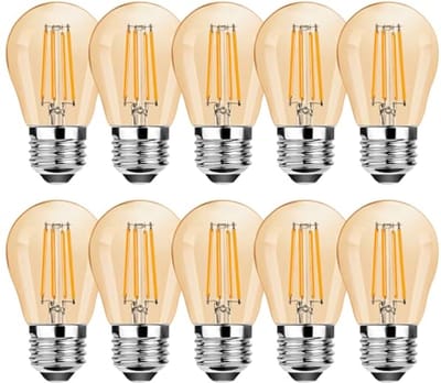 Dimbare E27 LED-lamp 4W - 2700K Warm Wit - Vervangt 35W Gloeilampen - Amber G45 - Set van 10