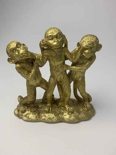 Set gouden aapjes "horen, zien en zwijgen"