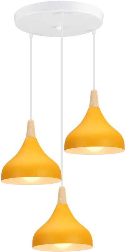 3 Hanglamp Moderne Slaapkamer Scandinavische Kroonluchter voor Woonkamer Keuken Restaurant Geel