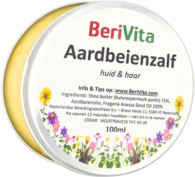 Aardbeien Zalf 100ml Blik - Aardbeien Olie met Shea Butter - Aardbeienzalf