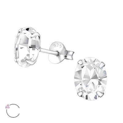Montebello Oorbellen Berdien - 925 Zilver E-Coating - Swarovski - Ø6x8mm