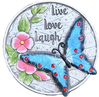 Decoratieve Stapsteen - Tuinpad Steen - Tuin Decoratie - Vlinder Thema - 25x25x2 cm - Blauw