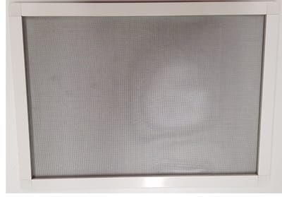 Bouwpakket voorzethor - grijs gaas - wit - maximum 100 x 100 cm [kleiner te maken] - inzethor - inclusief bevestiging - Voor naar buiten draaiende ramen