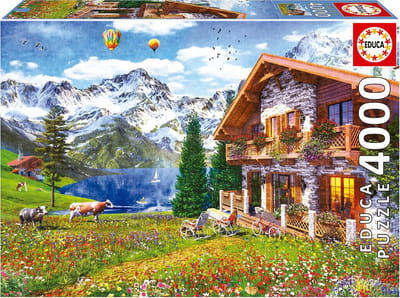 Puzzel van 4000 stukjes voor volwassenen | Alpine Chalet | Uitdagend en ontspannen
