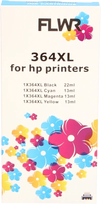 FLWR - Inktcartridge / 364XL / Multipack / Zwart & Kleur - Geschikt voor HP