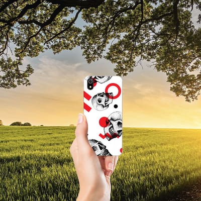 Silicone Back Case Xiaomi Redmi 7A Skull Red