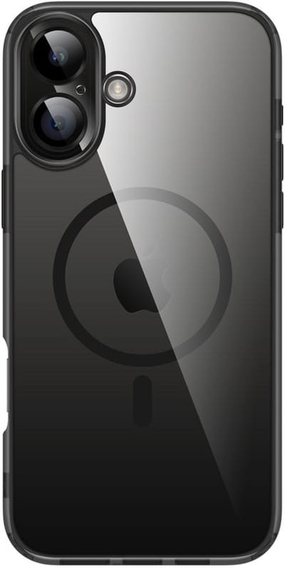 Valenta Hoesje geschikt voor Apple iPhone 16 MagSafe Telefoonhoesje Hardcase | Valenta Trend Backcover | Geschikt voor MagSafe | Geschikt voor Draadloos Opladen met Magnetische Ring | MagSafe Case - Zwart
