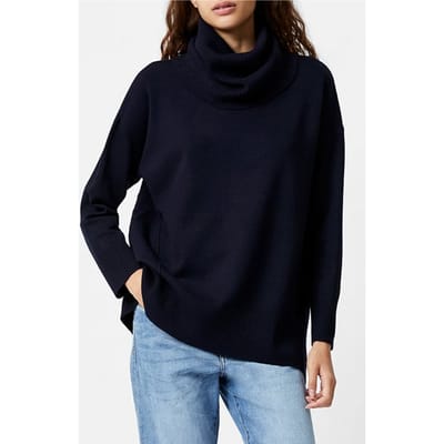 French Connection Babysoft Rib Cowlneck Jumper Midnight Size: XXS | Sweaters Outlet | Dames | Zwart