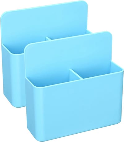 Magnetische Markerhouder voor Whiteboard en Koelkast, Geschikt voor Drooguitwisbare Stiften, Bordvegers en Notities, Set van 2, Blauw