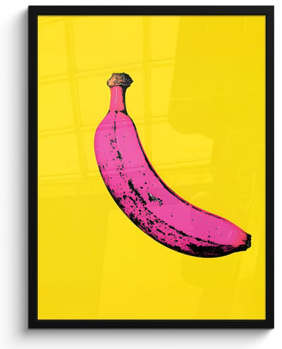 Poster in lijst - Fotolijst 50x70 cm - Posters - Banaan - Grafisch - Geel - Posterlijst zwart - Decoratie - Wanddecoratie woonkamer - Muurdecoratie slaapkamer