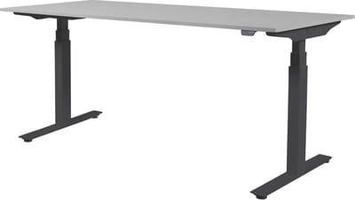 Zit Sta Bureau - Plus Elektrisch 180x80 grijs - zw frame