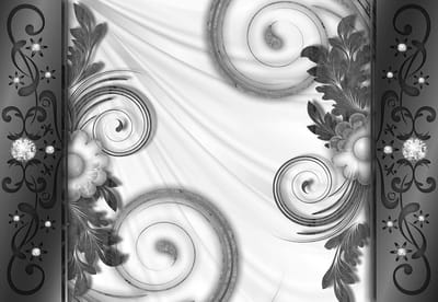 Fotobehang Abstract Vintage Pattern Black White | XL - 208cm x 146cm | 130g/m2 Vlies