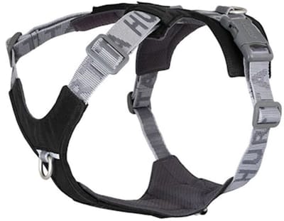 Hurtta Rover Harnas - Raven - 65-80 cm - Hondentuigje - Zwart/Grijs - Speciaal voor grotere honden
