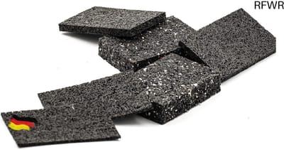 RFWR® Tegeldragers 120 stuks, 3 mm dik, 60 x 90 mm, rubbergranulaat voor zwembadonderlegger en bouwbeschermingsmat