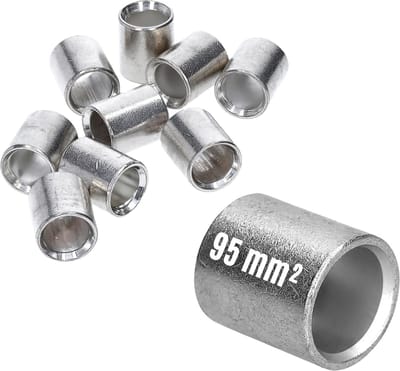 Verpakking met 10 stuks Kalitec L19-P parallelle connectoren 95mm² I connector ongeïsoleerd I krimpconnector blanco I kabelconnector I industriële kwaliteit van de Duitse dealer