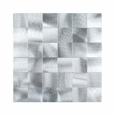 Zelfklevende Mozaïek tegels -Vierkant - Zilver - plaktegels - wandtegels zelfklevend - 30x30cm