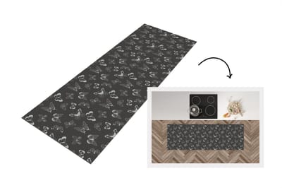 Keukenloper - Loper keuken - Vlinders - Retro - Design - 150x50 cm - Keukenloper vinyl