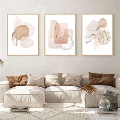 Set van 3 Bohemian Posters, Esthetische Planten en Abstracte Kunst voor Wanddecoratie, Zonder Lijst (40x60cm)