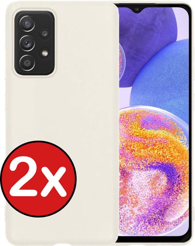 Hoesje - 2 Stuks - Geschikt voor Samsung Galaxy A23 - Sterk & Shockproof - Telefoonhoes - Back Cover - Case Siliconen - Telefoon Hoes - Wit