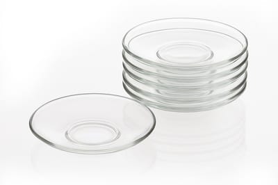 Bormioli Rocco Glazen Onderschotels – Set van 6 – 14 cm – Transparant – Geschikt voor Koffie & Espresso