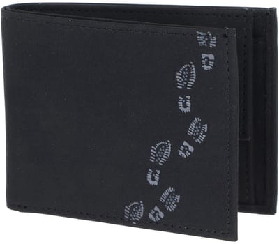 oxmox portemonnee New Cryptan RFID Protect Pocketbörse Footsteps Print Grey Black zwart