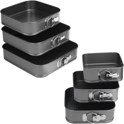 Set van 6 Springvormen voor Taarten met Verwijderbare Bodems, Antiaanbaklaag, Ideaal voor Cheesecakes en Quiches