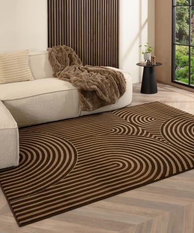 Japandi vloerkleed - Ease Akira bruin 160x230