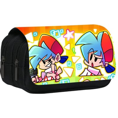 Friday Night Funkin Dubbellaags Etui 8,7 inch School Pennen Etui voor Student Grote Opbergruimte Leerlingen Potlooddoos Schoolcadeau