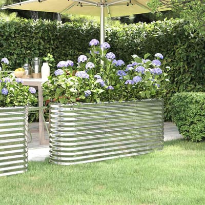 vidaXL - Plantenbak - 152x40x68 - cm - gegalvaniseerd - staal - zilverkleurig