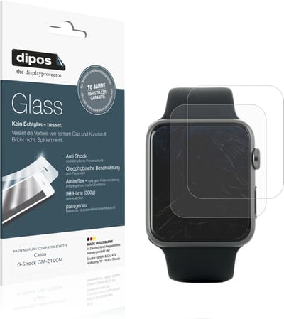 dipos – 2x Matte Pantserfolie geschikt voor Casio G-Shock GM-2100M | 9H Screenprotector