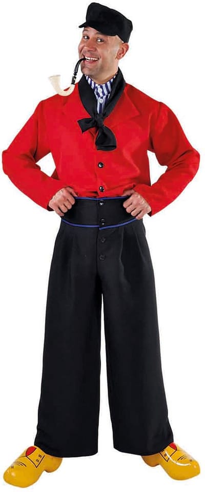 Magic Design Verkleedpak Volendammer Heren Zwart/rood Maat S