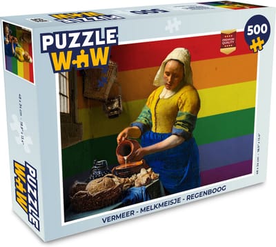 Puzzel Vermeer - Melkmeisje - Regenboog - Legpuzzel - Puzzel 500 stukjes