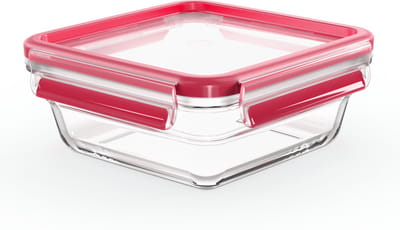 Emsa N1041400 Clip and Close Glazen Vershoudbewaarbakje 800 ml Rood