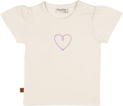 Frogs and Dogs - T-Shirt Heart | Egret - Katoen - Maat 62