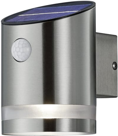 REALITY SALTA - Wandlamp - Nikkel mat - incl. 1x SMD 3W - Bewegingssensor - Solar - Zonne energie - Buitenverlichting - IP44