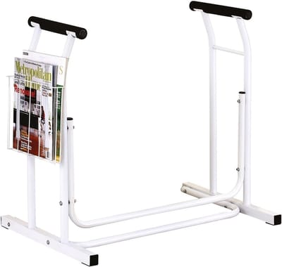 Toiletsteun - Hulpstuk Toilet - Onafhankelijk Zitten - Verstelbare Grip - 71 x 49 cm - Zilver