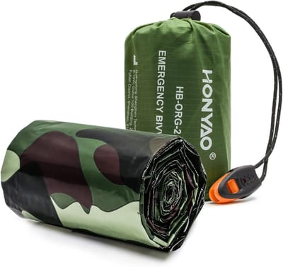 Ultralichte Survival-slaapzak met Noodfluitje en Herbruikbare Nooddeken voor Outdoor Activiteiten