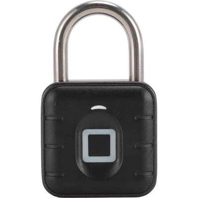 Sleutelloos Vingerafdruk Hangslot IP67 Waterdicht Slim Biometrisch Vingerafdruk Hangslot voor Koffer black