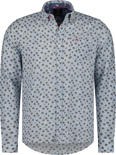 NZA - Blauw overhemd met bloemenprint - Universal Blue