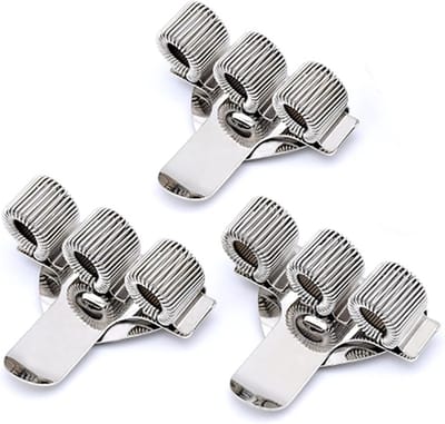 Metalen Penhouders Set van 3, Uitbreidbare RVS Penhouder met Clip voor Notitieboek, Thuis en Kantoorgebruik (Zilver)
