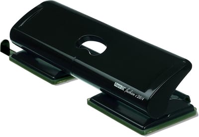 Stevige 4-Gaten Perforator voor 20 Vel Papier - Zwart Kantoorartikel