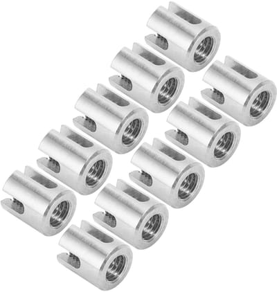 Dailygoods- Kruiskabelklem Set van 10 Stuks - Draadkabelclips - Roestvrij Stalen Draadrailklem - Draadkabel Bevestiging - Stevige Bevestiging - Geschikt voor Binnen en Buiten - Draadklem