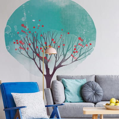 Vooraf gelijmd vliesbehang met gigantische muurschilderingen - ABSTRACTE BOOM - 95x90cm