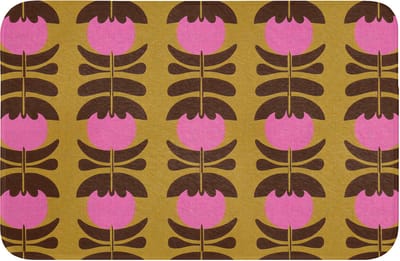 WC mat 60x40 cm - Antislip - Abstract - Bloemen - Roze - Toiletmat - Vloermat - Douchemat - Toilet tapijt - Toiletmatten