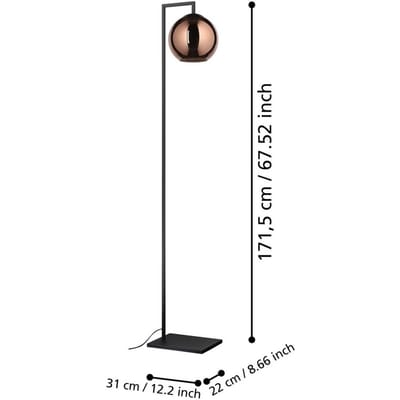 EGLO Stars of Light vloerlamp Cordoba, glas koperkleurig