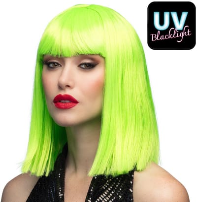 Boland - Pruik Dance neongroen Groen,Neon - Steil - Halflang - Vrouwen - - 80's & 90's