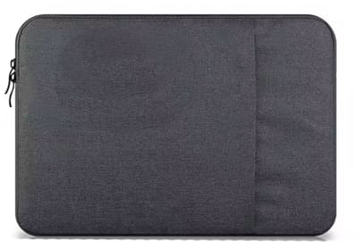 Zwarte laptophoes - 15inch laptop sleeve - Met extra vak - Rits - Zwart - Computerhoes - CHPN