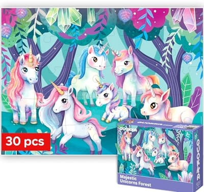 Vloerpuzzel voor Kinderen - 30 Stukjes Eenhoorn Puzzel Voor Peuters en Kleuters