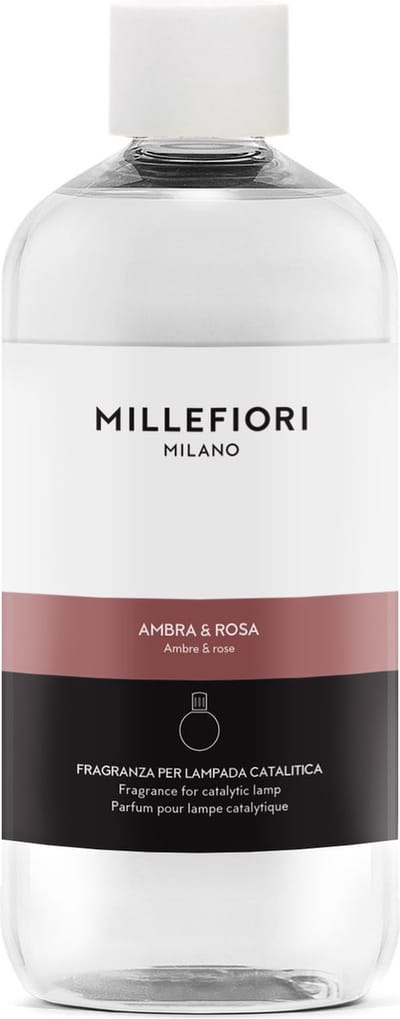 Millefiori Katalytische Geurlamp - Navulling voor Geurbrander 500 ml Ambra Rosa
