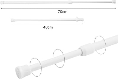 SnelShoppen - Telescopische Gordijnroede 40-70 cm - Verstelbare Klemroede - Roestvrij en Antislip - Geen Boren Nodig - Multifunctioneel voor Badkamer,